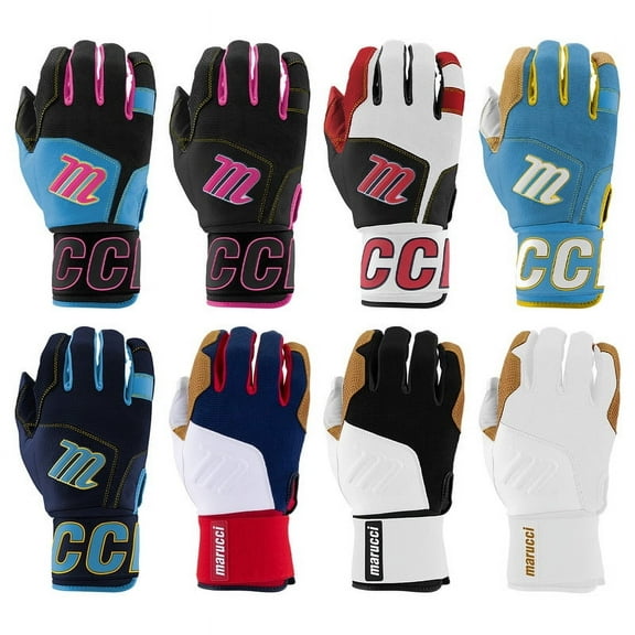 Marucci Youth Blacksmith V2 Batting Gloves Red/White/Blue Medium