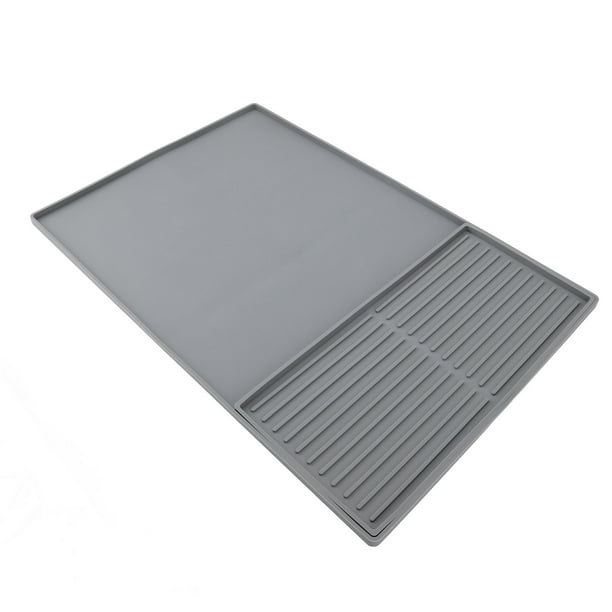 Tapete Para Barra de Café Para Encimeras, Tapete de Silicona Con Aislamiente Térmico para Mácina de Café, Tapete Para Bar, Tapete de Secado de Doble Zona y Bandeja de GOTEO