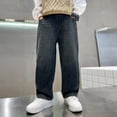 thumbnail image 2 of Nskgu Boys Baggy Jeans Loose Wide Leg Denim Pants Cargo Pocket Trendy Casual Jeans for Youth Teens, 2 of 6