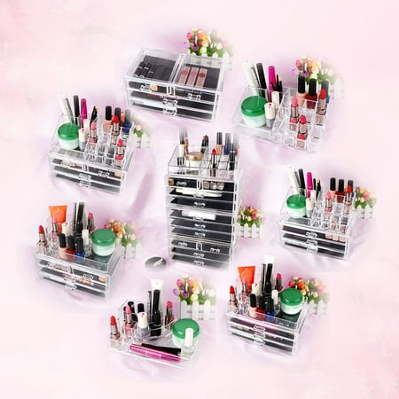 Unique Bargains Acrylic Jewelry Cosmetic Storage Display Boxes