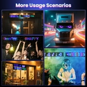 VOLIVO Devil Eyes LED Car Window Light, 2.75” x 6.81” Programmable Scrolling LED Sign with Bluetooth & Remote, Custom Text & Animations for Car Decoration, Advertising & Business