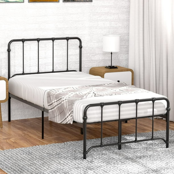 Metal Bed Frame Twin Size, 12" Platform Metal Twin Bed Frame, No Box