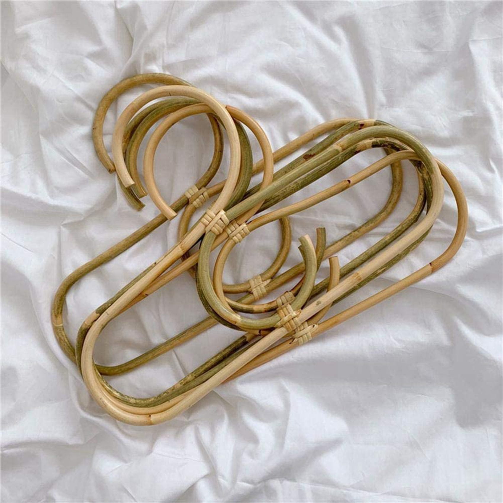 6Pcs Rattan Clothes Hanger Nordic Style Kids Garments Organizer Rack Children Room Decor Hangers for
