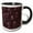 Black/White, variant on 3drose, Glam Red Image of Glitter Rose Outline Pattern, 11oz Two-tone Green Mug