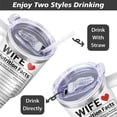 thumbnail image 5 of Wife Gifts 40oz Tumbler with Handle and Lid Straw, Wedding Gift for Wife from Husband, Great Wifey Cup Water Bottle Birthday Present, Romantic I Love You Valentines Gifts for Her, 5 of 6