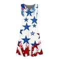 thumbnail image 4 of CCRFTGI 4th of July Dresses for Kids Girls Size 7 Funny American Flag Stars Mini Dress Party Patriotic Sleeveless V Neck Girls Clothes 2026 Summer Fashion Dresses Wine 9-10 Years, 4 of 5