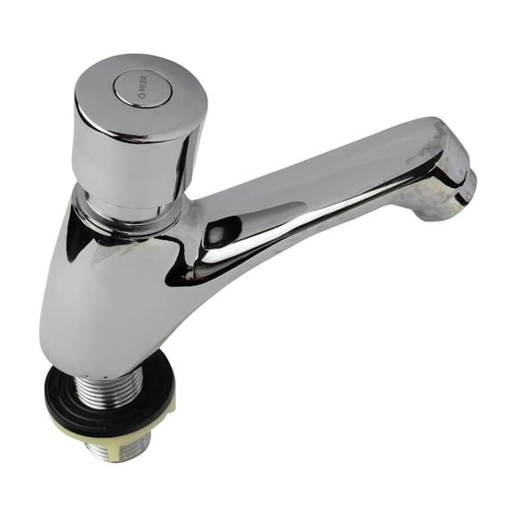 Llave Individual Para Lavabo Temporizadora Cromado 1/2 Pulg plateado 1/2 pulgadas