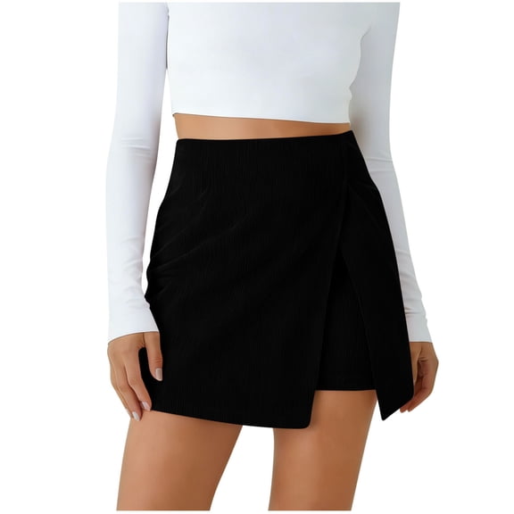 PFRNLF Skirts for Women with Shorts Underneath Summer Trendy Casual High Waisted Corduroy Mini Pencil Skirt