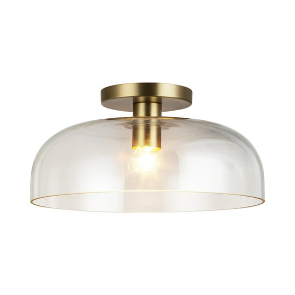 Alora Lighting Sf515712 Sylvia 12" Wide Semi-Flush Ceiling Fixture - Brushed Gold / Clear