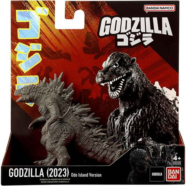 Godzilla Figurine Articulée de 5 Pouces en Vinyle Souple - Godzilla Version Île d'Odo 2023 par Bandai. Cette Figurine Articulée de Collection Présente une Conception Détaillée de Godzilla de la Version Île d'Odo 2023, Fabriquée en Vinyle Souple durable. la Figurine Mesure Environ 5 Pouces de Hauteur et Est Emballée dans une Boîte en L Vibrante avec Marque Japonaise et Anglaise. Convient pour Jouer Ou Exposer, Elle Comprend des Pièces Articulées pour des Poses Dynamiques. Avertissement de Sécurité: Contient de Petites Pièces
