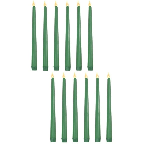 FRCOLOR 12 Pcs Flameless Taper Candles Battery Operated Candle Light Fake Candle Lamp Decor