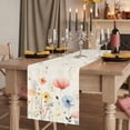 thumbnail image 2 of Watercolor Wildflowers 70 Inch Table Runner, Farmhouse Country Botanical Flowers Farmhouse Dresser Scarf Cotton & Linen Tablerunner for Dining/Kitchen Island/Holiday Party Décor 13" x 70", 2 of 9
