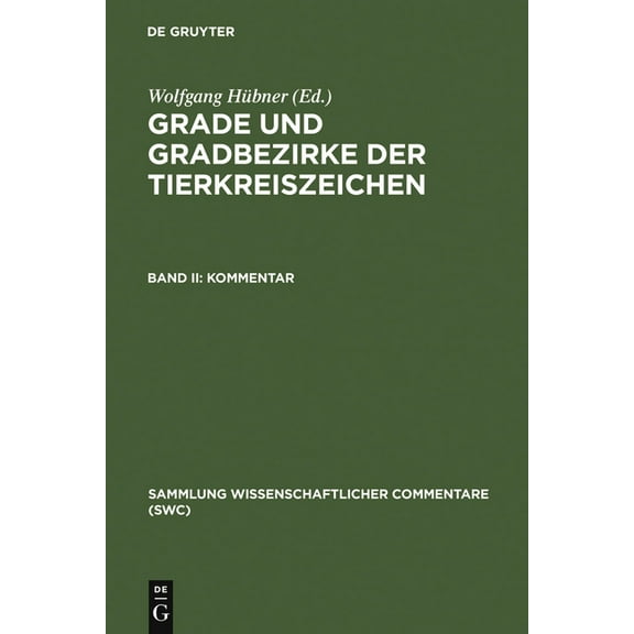 Sammlung Wissenschaftlicher Commentare ( Kommentar, (Hardcover)