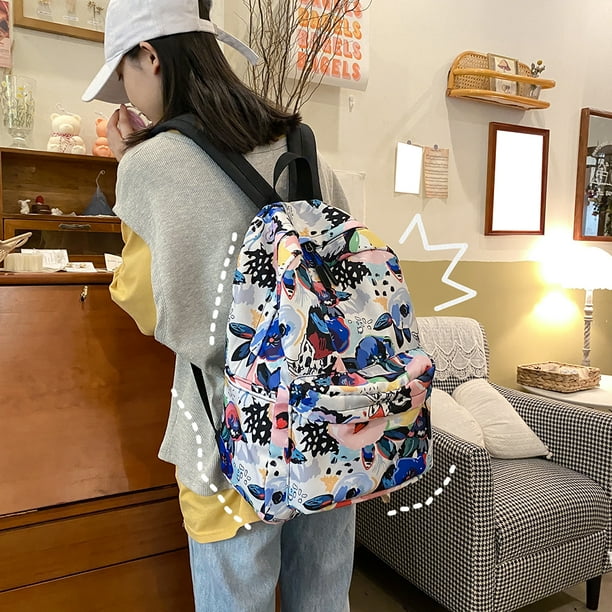 Mochilas para Mujer grande con estampado de grafiti de dibujos animados para mujer bolsos de estilo pijo mochila Tmvgtek Para estrenar Walmart en linea