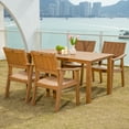 thumbnail image 4 of Wingyz 5PCS Patio Dining Set, All Weather Plastic Outdoor Furniture Set 4 Chairs and 1 Table, Wood Color, 4 of 8