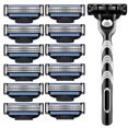 thumbnail image 1 of Maquinilla de afeitar de seguridad Gillette, 1 mango, 12 cuchillas de afeitar, acero inoxidable, maquinilla de afeitar recubierta de platino Idea de regalo para el cuidado de la barba para hombres Kuyhfg Sin marca, 1 of 3