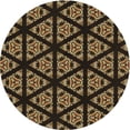 thumbnail image 1 of Ahgly Company Machine Washable Indoor Round Transitional Black Brown Area Rugs, 5' Round, 1 of 7