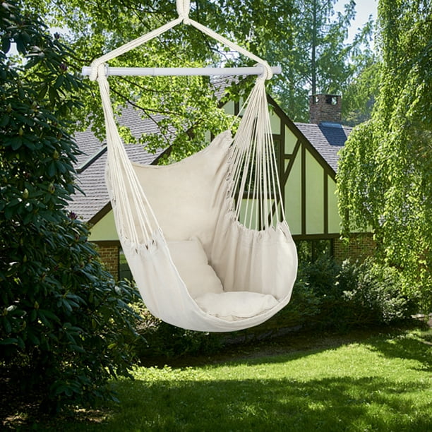 Large Hammock Chair Swing Relax, White Outdoor Hammock Chair