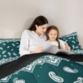 thumbnail image 4 of Homewish Green Boho Queen Comforter Set,Rustic Paisley Pattern Comforter Sets Queen,Black Reversible,3pcs,1 Comforter and 2 Pillowcases, 4 of 7