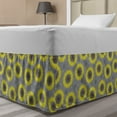 thumbnail image 1 of Abstract Bed Skirt, Circular Big Dandelion Petals Shabby Spring Flourish Style on Polka Dots, Elastic Bedskirt Dust Ruffle Wrap Around for Bedding Decor, 4 Sizes, Grey and Yellow, by Ambesonne, 1 of 2