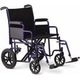 thumbnail image 7 of Medline Heavy Duty Transport Chair supports up to 500 lbs., Bariatric Transport Wheelchair, 22" x 18" seat, Blue Frame, 7 of 7
