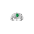 thumbnail image 1 of RYLOS Mens Rings Sterling Silver Ring 6X4MM Oval Shape Gemstone & Diamond Ring Emerald May Birthstone Rings For Man Silver Rings, Size 13, 1 of 7