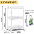 thumbnail image 6 of SOYO 3 Tier Rolling Storage Cart, Utility Cart Mobile Slide Out Organizer, Bathroom Standing Rack Shelving Unit Organizer for Kitchen, Bathroom, Laundry Room, White, 6 of 9