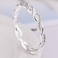 thumbnail image 4 of Platinum Plated Silver Braided Knot Eternity Wedding Band Promise Ring, 4 of 4