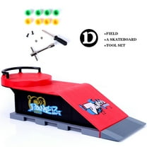 Xqxayjr under $5 Finger Skateboard Ramp, Finger Skateboard RampToysSet,Mini Fingerboard Rail Kit with Tools,Skatepark Training Props for Fingerboards,Finger SkateboardingToywith Spare Wheels