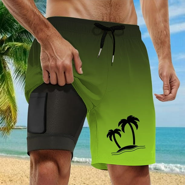 WILLBEST Bañador Corto para Hombre con Forro de Compresión y Entrepierna, con Bolsillos
