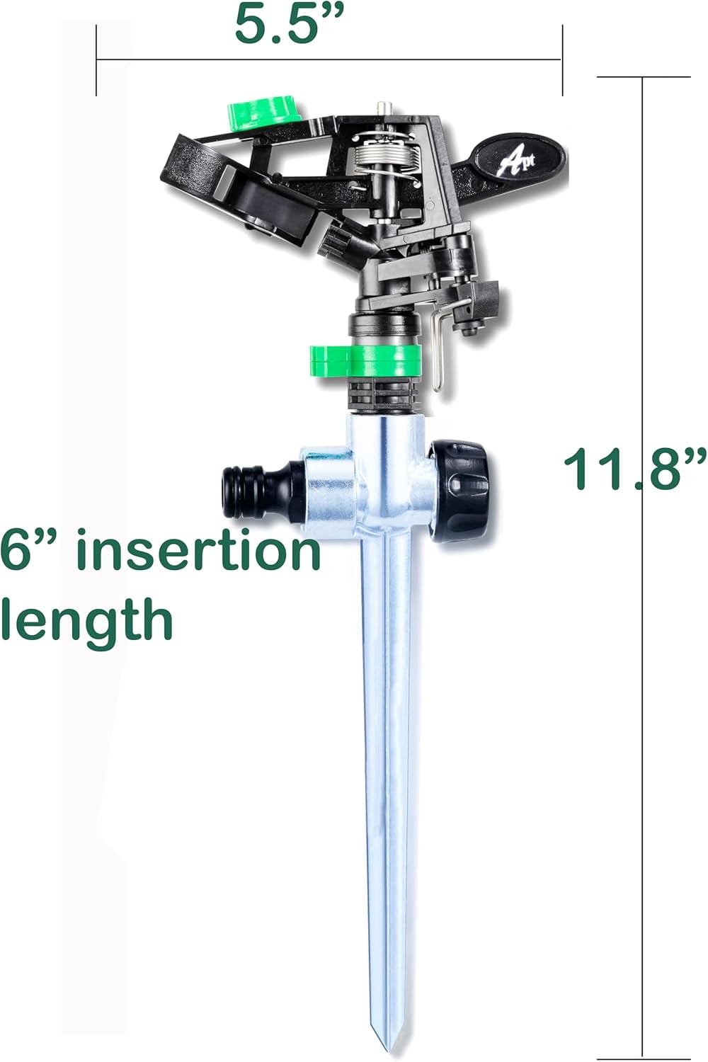 Pulsating Impact Sprinklers for Yard, Lawn & Garden, 80 to 5800 Ft. Sq. Adjustable Spray (2Pcs)