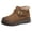 Brown, variant on Womens Winter Warm Platform Boots Classic Round Toe Warm Fleece Lined Ankle Booties Comfortable Slip On Casual Shoes with Buckle Strap Brown Size 6.5