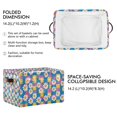thumbnail image 2 of Yayeee Canvas Storage Basket with Handles for Shelves Fabric Bins Closet Organizer, Blue Checkered Daisy, 2 of 8