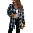 thumbnail image 3 of Fantaslook Plaid Flannel Shirts for Women Oversized Long Sleeve Button Down Shirts Blouses Tops, 3 of 10