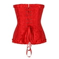 thumbnail image 5 of LEKODE corset tops for women western corset top denim bustier mens shawl Women's Lace Corset Satin Corset Cutting Push-up Belt Waist Trainer Burner Red M, 5 of 9