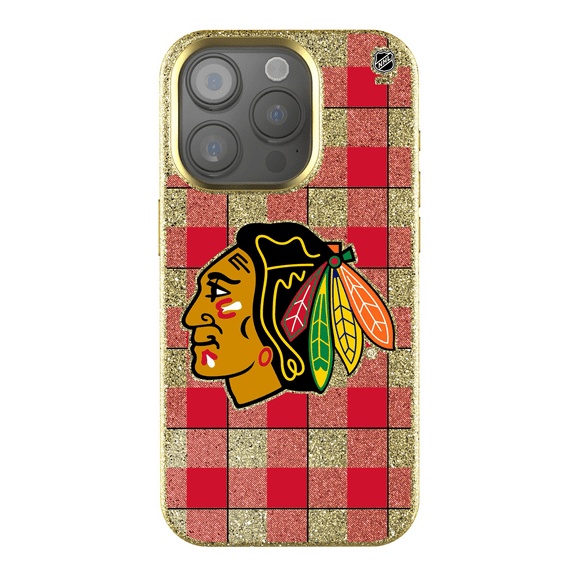 Keyscaper Chicago Blackhawks Plaid Bling iPhone Case