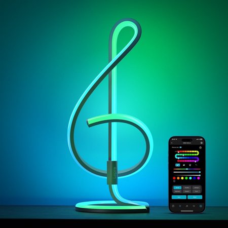 Lepro TB2 AI LED Table Lamp Color Changing Nightstand Light APP Control Alexa Google Compatible for Bedroom Living Room 2.4 Ghz Wifi/Bluetooth
