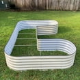 thumbnail image 4 of Vego Garden 17" Tall U-Shape Raised Garden Bed Metal Planter Box for Vegetables Flowers Ground Standard Size Pearl White, 4 of 7