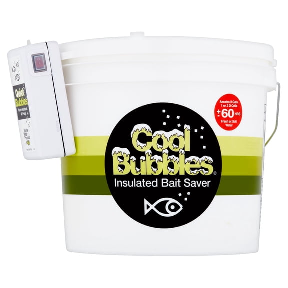 Marine Metal Products' Cool Bubbles 10.5 Qt Insulated Fishing Bait Container with Quiet Bubbles Pump