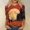 Orange #021, variant on Womens Halloween Shirts Pumpkin Witch Hat Print Crew Neck Vintage Tops Bat Loose Fit 3/4 Sleeve Horror Funny T-Shirt 3XL