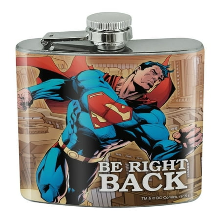 

Superman Be Right Back Stainless Steel 5oz Hip Drink Kidney Flask