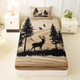 thumbnail image 3 of Manfei Woodland Deer Twin Sheets,Cute Bird Print Bedding,Brown,3 Pieces,1 Fitted Sheet and 1 Pillowcase, 3 of 6