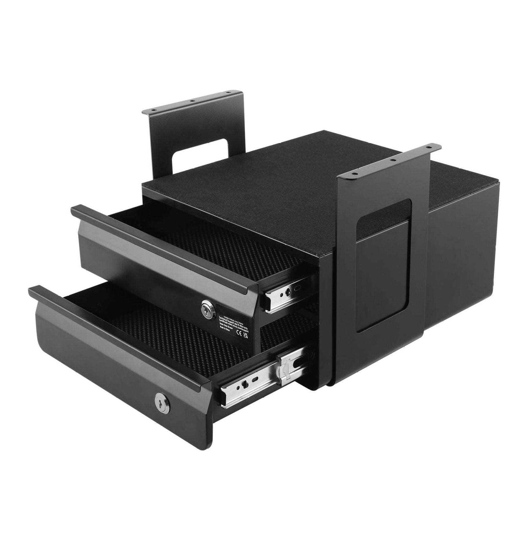 Under Desk Drawer, 13" Wide Slide Out Organizer, Lockable Hidden Storage, Undermount Pull-out Drawer for Desk, 2 Layer Desktop Organizer, Sit Stand Workstation