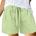 thumbnail image 3 of REALiKUN Women Summer Casual Shorts Bowknot Tie Waist Beach Vacation Shorts with Pockets, 3 of 7