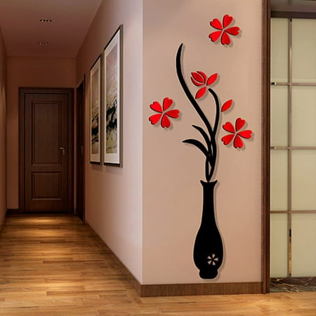 3d Wall Sticker Justdolife Removable Flower Novelty Potted Plant Wall Art Decals For Kids Living Room Bedroom Home Decor Quotes