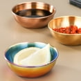 thumbnail image 4 of Seasoning Bowl Solid Color Sturdy Stainless Steel  Dipping Bowl Mini Appetizer Plate for Restaurant, 4 of 12