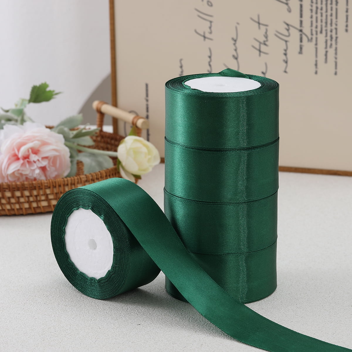 10 rolls of 4cm wide decorative ribbons for gift wrapping, parties, holiday, total 225m