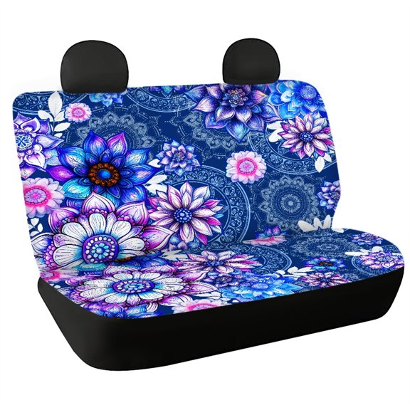 CHAQLIN Lavender Mandala Floral Car Seat Cover with Truck Van, Soft Non-Slip Car Seat Covers(2 Piece)