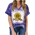 thumbnail image 1 of Birdeem Femmes Mode Imprimé Décontracté Col en V Manches Courtes T-Shirt Ample Blouse Hauts, 1 of 1