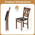 thumbnail image 3 of Costway Folding Kitchen Chairs Set of 2 with Rubber Wood Frame Padded Seat with PVC Leather, 3 of 10